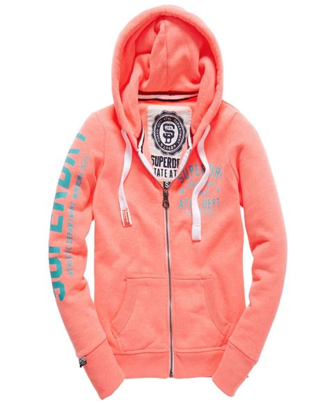 superdry pink zip hoodie