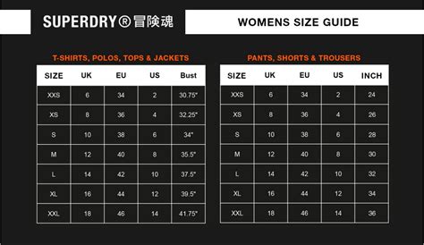superdry women size chart
