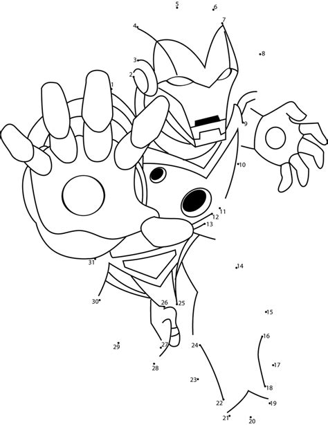Free super hero dot to dot coloring pages