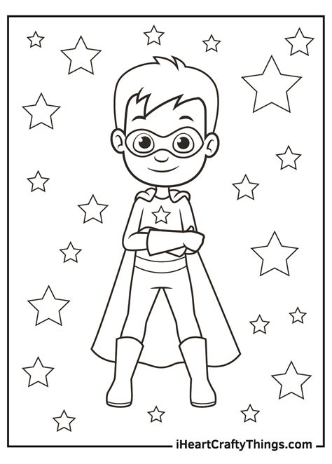 Superhero Coloring Pages Template