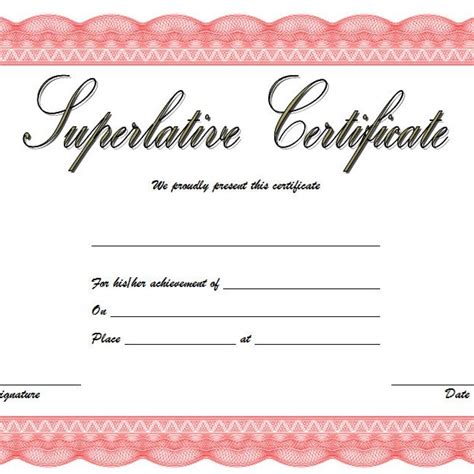 Superlative Certificate Templates Free (10 Respected Awards)