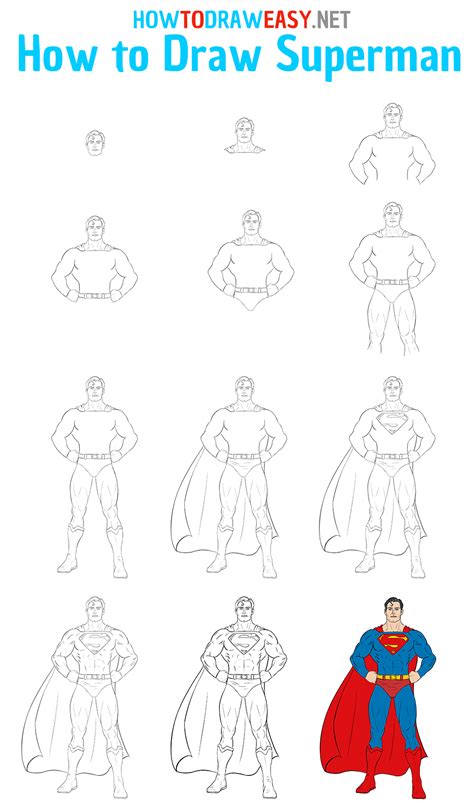 How to Draw Superman Easy Drawing Art