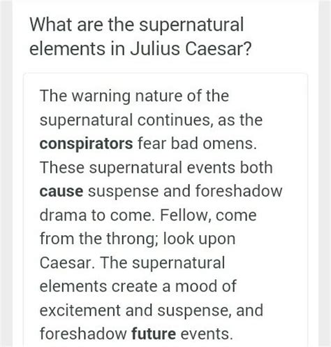supernatural elements in julius caesar