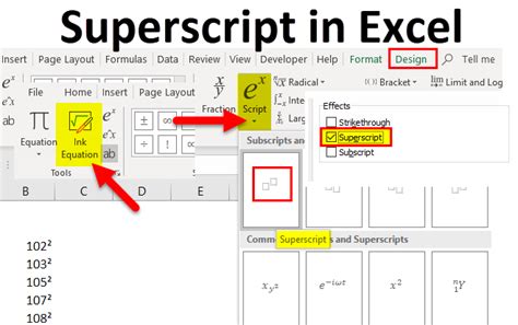 5 Ways Superscript Excel