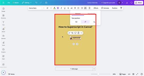 Superscript in Canva Made Easy