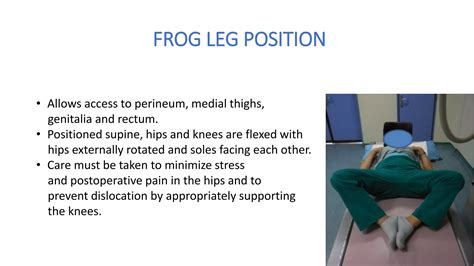 supine frog leg position