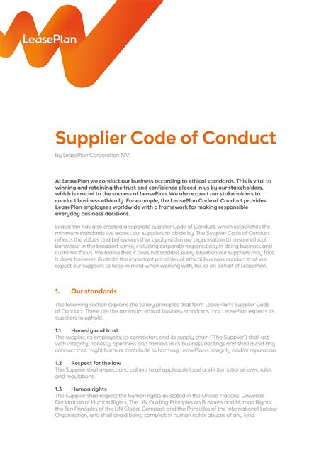 supplier code of conduct compliance form