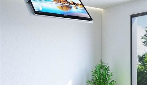 Support Tv Motorise Plafond Encastrable Escamotable Motorisé Table De Lit A Roulettes