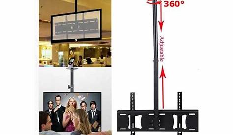 Support Tv Plafond Rotatif 360 à TV 3090" 60kg Tilt 0 à 20 Ext 5780cm