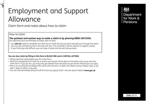 support allowance uk