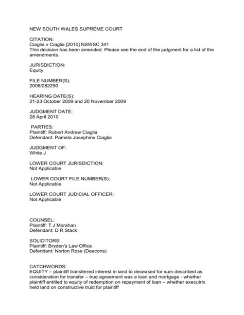 supreme court of new south wales forms