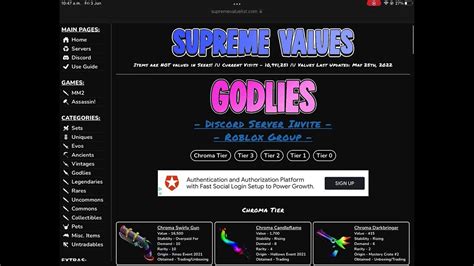 supreme values mm2 website hosting
