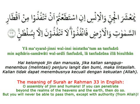 Al Quran Surat Ar Rahman Ayat 33 / Surah Rahman Ayat 33