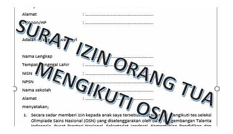 Contoh Surat Izin Orang Tua Untuk Mengikuti Osis - Delinewstv