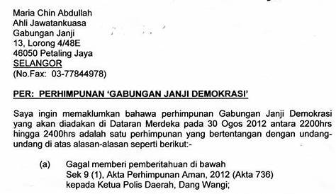 .: Response Letter From Ketua Polis Negara with Regards to Inaccessible