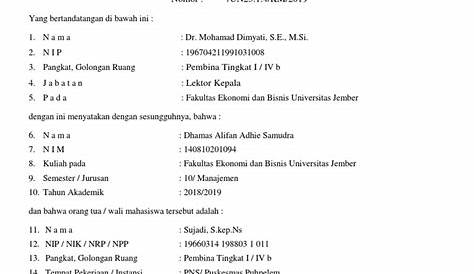 Format Surat Keterangan Masih Kuliah - Tunjangan Anak, PNS BUMN SWASTA