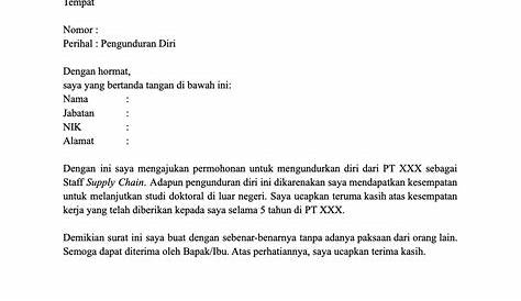 Contoh Surat Resign / √⚡ Contoh Surat Resign Terlengkap + Download