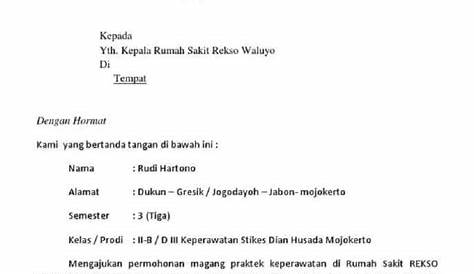Contoh Surat Permohonan Magang Mahasiswa (Download File doc, docx, Word