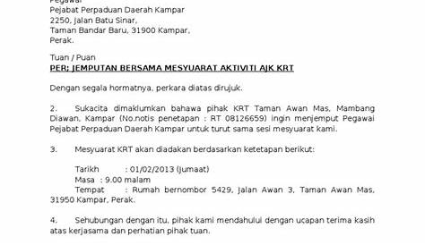 Surat Mohon Bantuan YB