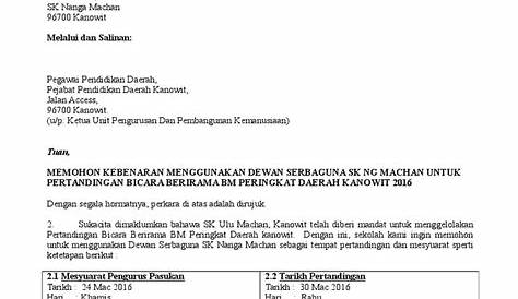 Contoh Surat Kelulusan Permohonan Dewan