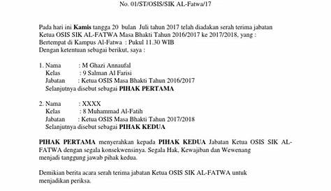 Contoh Berita Acara Serah Terima Jabatan Kepala Desa - Homecare24