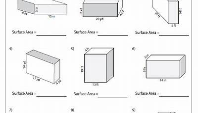 Surface Area And Volume Of Rectangular Prism Worksheet