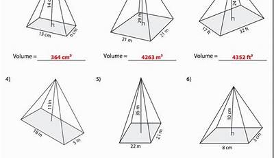 Surface Area Of Pyramids Worksheet