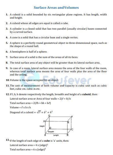 surface area and volume class 9 practice questions with answers