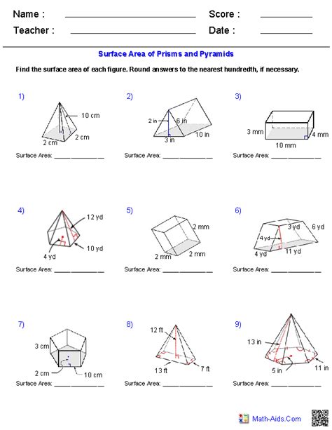 surface area questions year 9