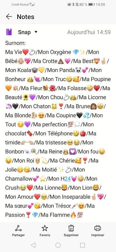 surnom amour fille