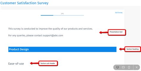 survey header examples