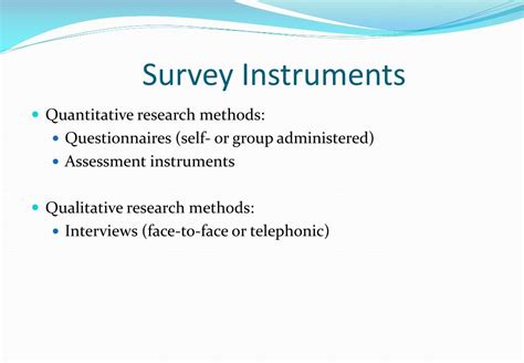 survey instruments for quantitative research