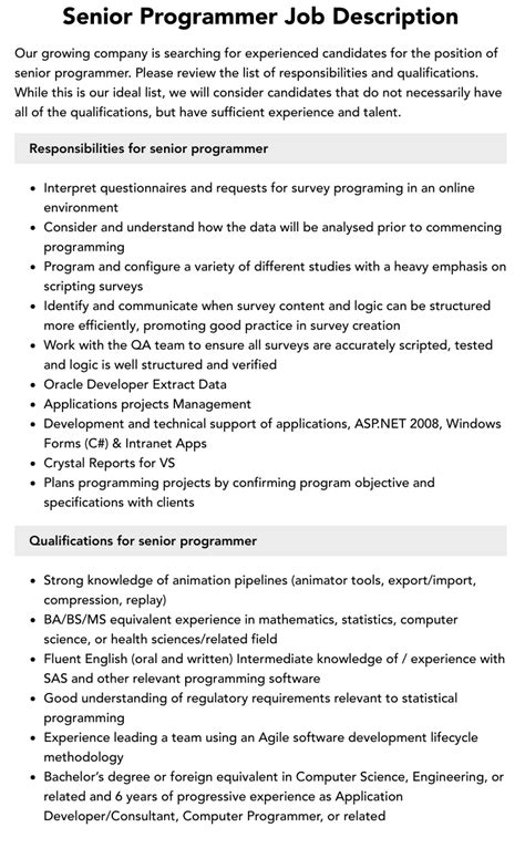 survey programmer job description