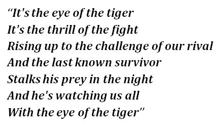 survivor eye of the tiger lyrics meaning