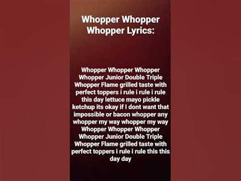 sus whopper song lyrics