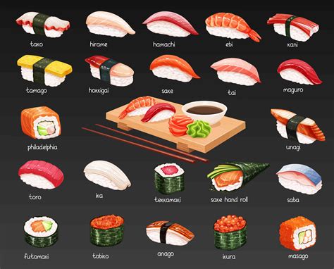 sushi list with pictures