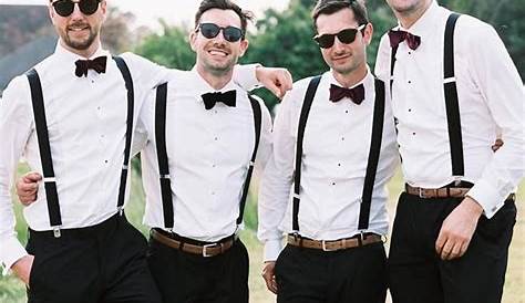 Suspenders For Men Wedding Rustic Groomsmen Brown Leather