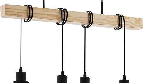 Suspension Acier Et Bois TROG En Ø32 X H90 Cm Blanc