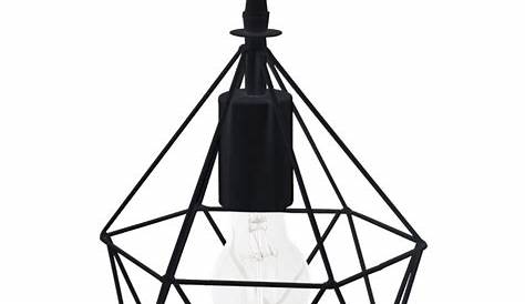 Suspension diamant en métal filaire H22cm Noir Veo shop