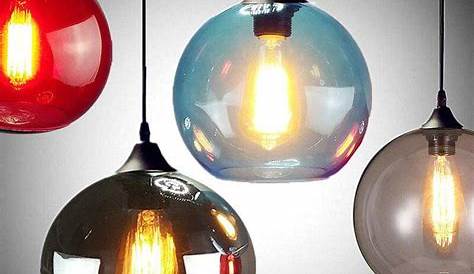 Suspension Luminaire Boule Verre Ilaria, Multiple 5 Ampoules, Teinté