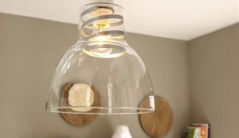 Suspension design Sphère en verre transparent avec motif Elba