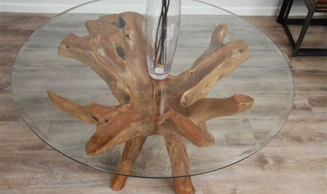 sustainable furniture teak root table
