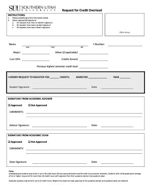 suu credit overload form