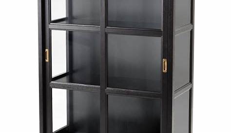 MALSJÖ Vitrinskåp, svartbetsad, 103x48x141 cm IKEA