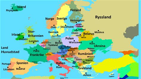 Sverige Europa karta Karta över Europa Sverige (Norra Europa Europa)