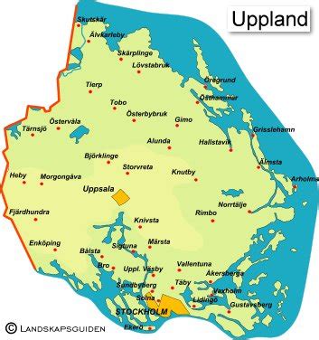 Karta Uppland Sverige Europa Karta