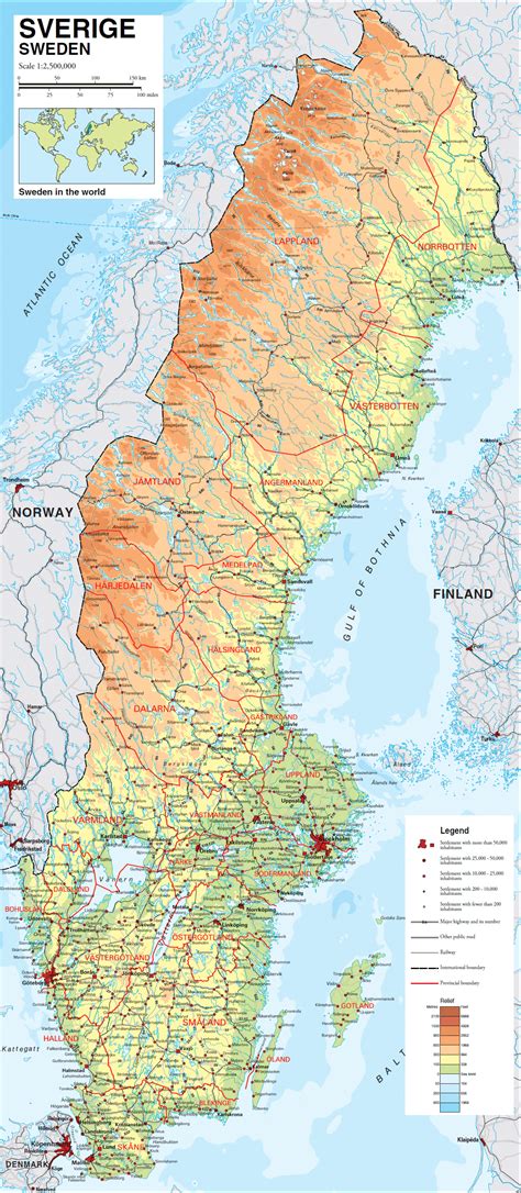 Detaljerad Karta över Sverige Karta 2020