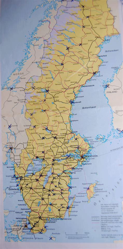 Karta Över Sverige Med Städer Sverigekarta