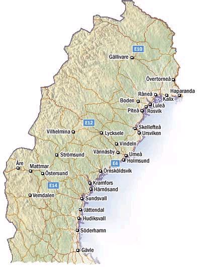 Stadskarta över Norrland Handritade stadskartor och posters