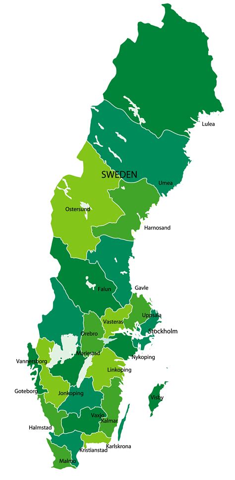 Sweden Political Regional Map Sweden Map Geography Physical